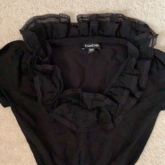 Black Chic Short Sleeve Top - Picture 2 of 4